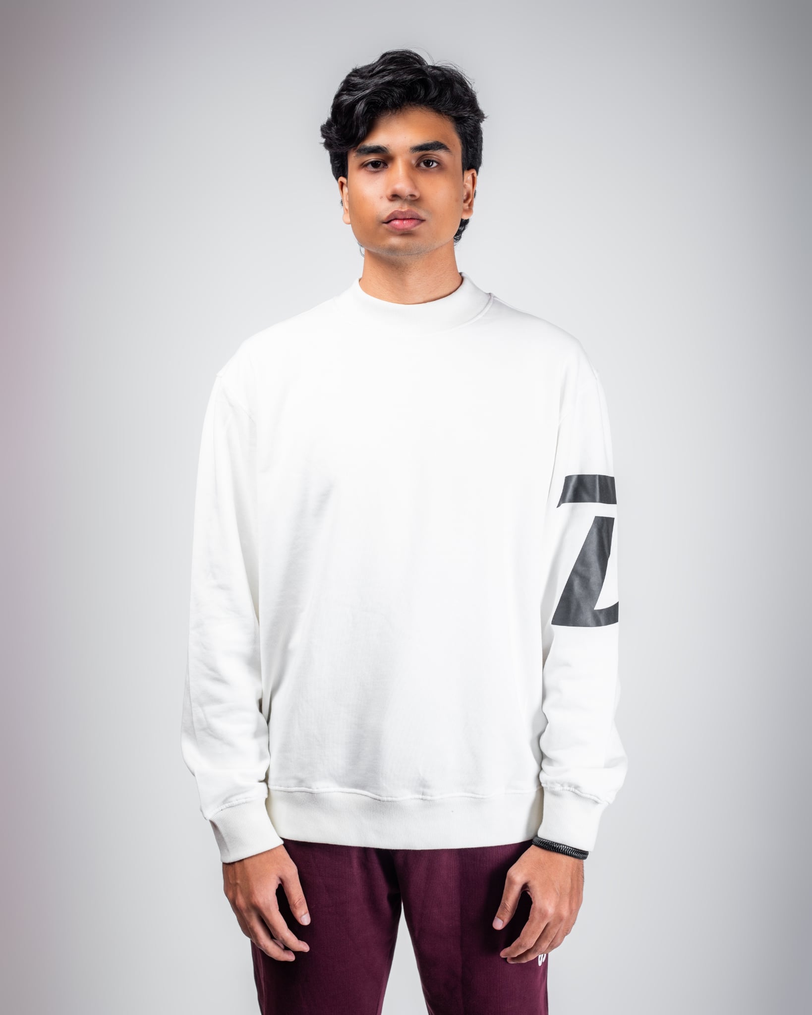 MEN'S OVERSIZED PEARL WHITE SWEATSHIRT