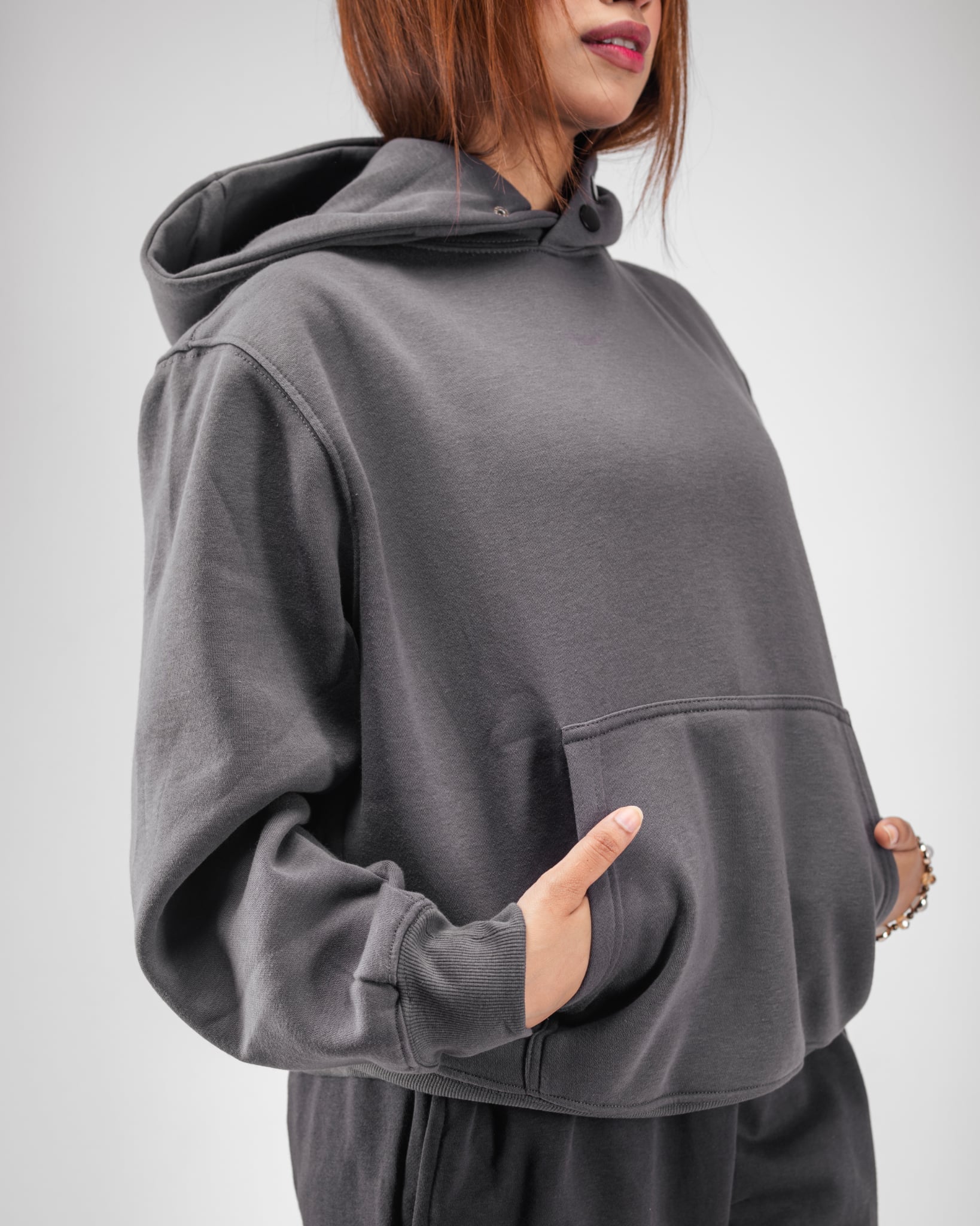 WOMEN'S OVERSIZED GREY HOODIE