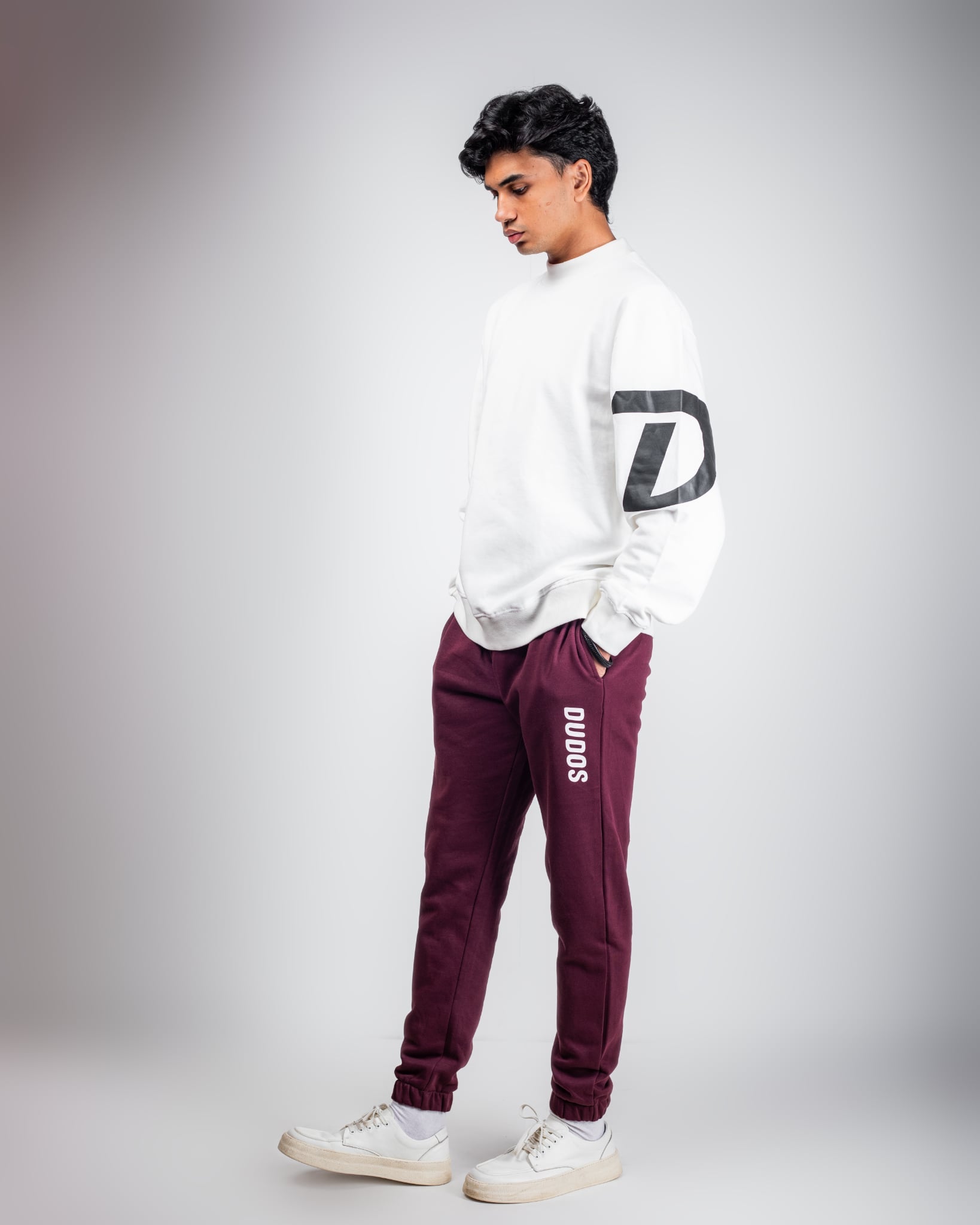 MEN'S OVERSIZED PEARL WHITE SWEATSHIRT